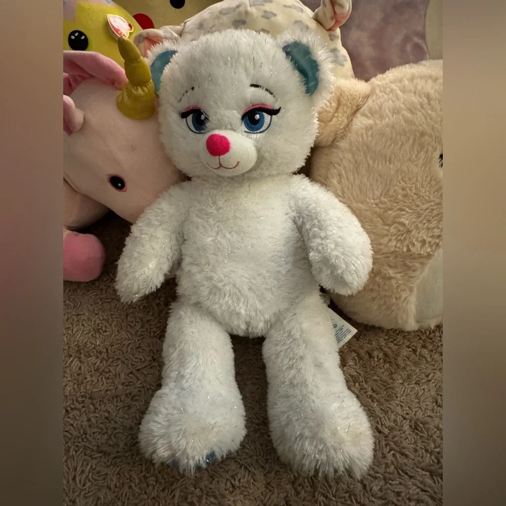 Build A Bear Disney Bear Plush Frozen Elsa White Sparkle Stuffed Animal Toy 16